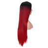 Wine Red Wigs Long Straight Burgundy Synthetic Wig for Women and Ladies Natural Hairline Middle Part Cosplay Party Wigs