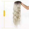 66cm Long Blonde Wig For Women, Elegant Platinum Blonde Color Ombre Hair Wig, 26-inch Of Pure Premium Synthetic Hair Long Wavy Hair WigYUNKAI