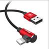90 Degree USB Cable For iPhone Fast Charging Cable For iPad USB Charger Cable L Type Mobile Phone Data Cable